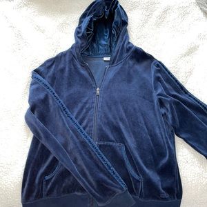 IZOD Movement Blue Velvet Zip-up Hoodie